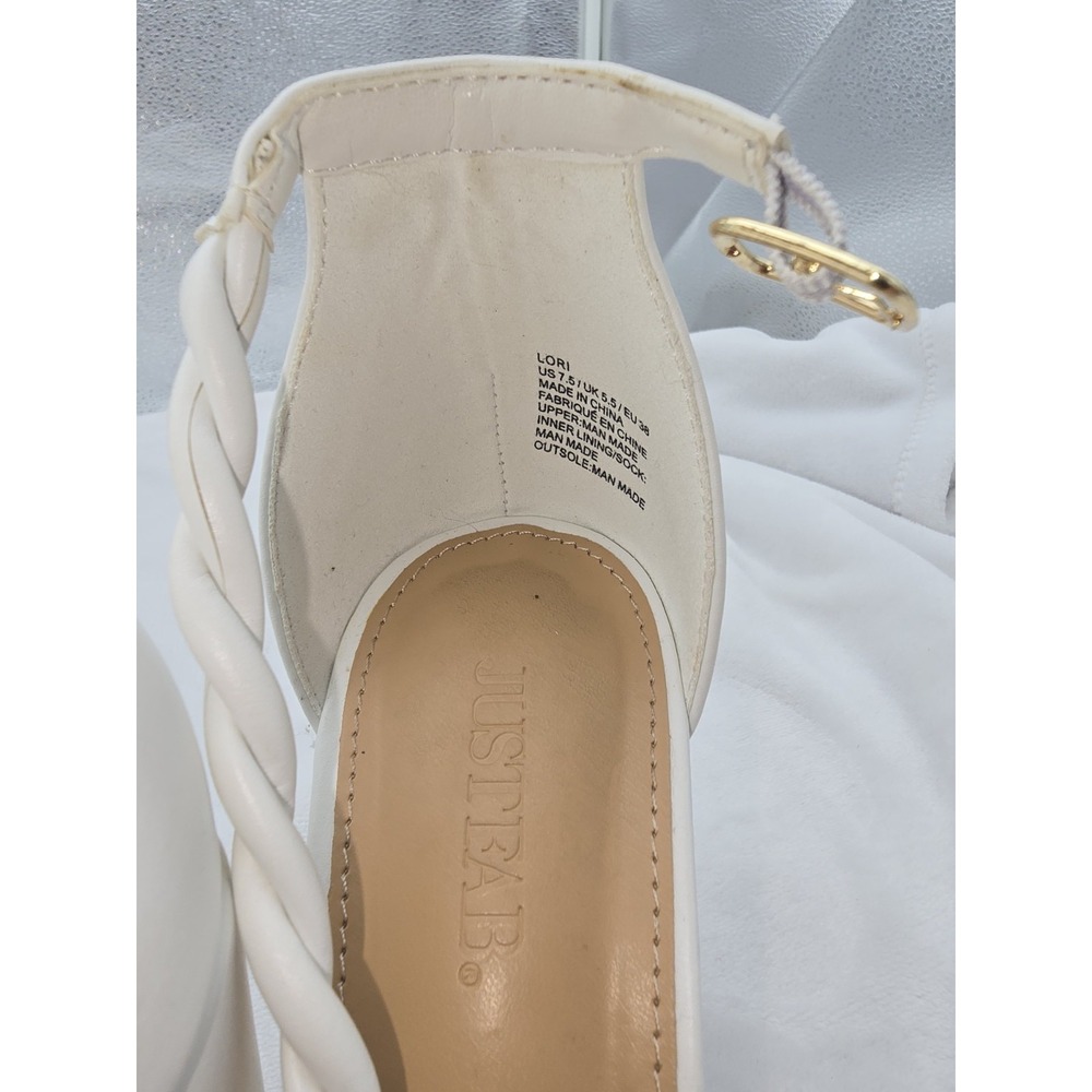 JUST FAB  Dress Sandals‎ Lori White 7.5 - Picture 5 of 7